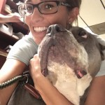 Danielle giving lots of love to Roscoe!